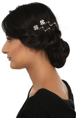 

Prita Set of 2 Gold Branch Side Pin Hair Clip(Gold)