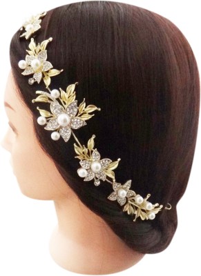 

Vogue Hair Accessories Exclusive Collection Wedding Party Fancy Tiara Clip Hair Accessory Set(Gold)