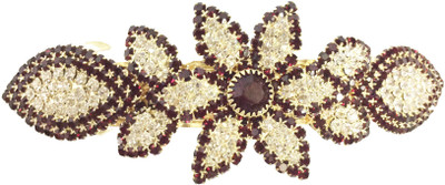 

AccessHer ]designer studded back clip hair accessories for Women Hair Clip(Bronze)