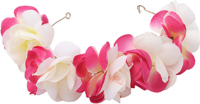 The Ethnic Wears Pretty Tiara Collection Head Band(White, Pink)