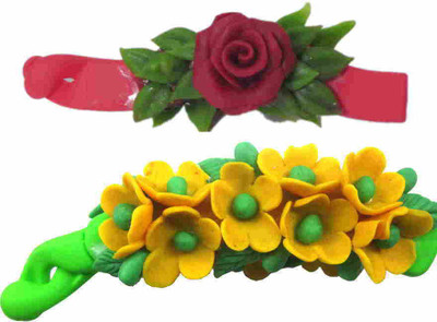 

Advanc Hotline Porcelain clay work fancy banana clip (Combo of 2) Hair Clip(Multicolor)