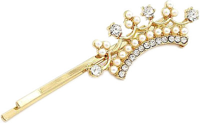 

Young & Forever Pearl & Diamante Crown Hair Pin(Gold)