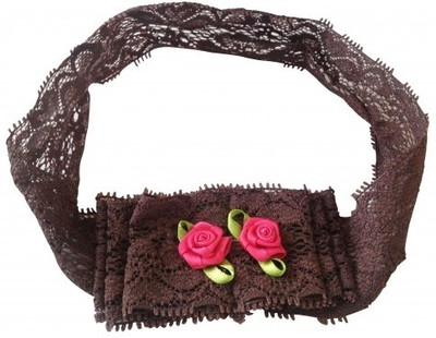 

NeedyBee Soft Lace Baby with Rose Head Band(Brown)