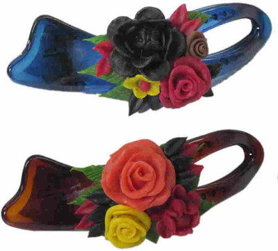 

Advanc Hotline Porcelain clay work fancy banana clip (Combo of 2) Hair Clip(Multicolor)