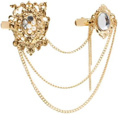 

Young & Forever Double Stone Hollow Carved Hair Clip(Gold)
