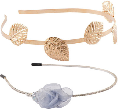 

My DT Lifestyle LEAF & FLOWER STYLE STONE STUDD METAL COMBO Hair Band(Multicolor)