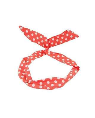 

Young & Forever Polka Rabbit Ear Wired Head Band(Red, White)