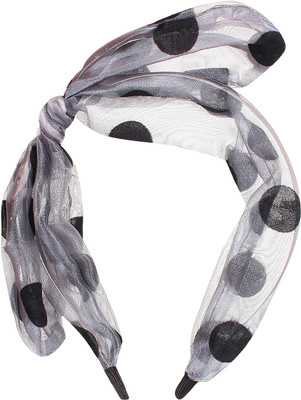 

ILU Black Polka Fabric Fashion Fitness Hair Band Casual Wedding Party Women Beauty Styling Jewellery Hair Accessories Plastic Fabric Hair Band, Head Band, Hair Clip(Grey)