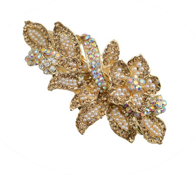 

Taj Pearl Designer Hair Clip(Gold)