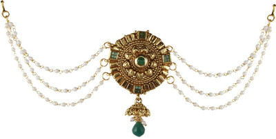 

9blings Bridal Style Emerald Pearl Copper Bun Pin Hair Accessories Hair Accessory Set(Multicolor)