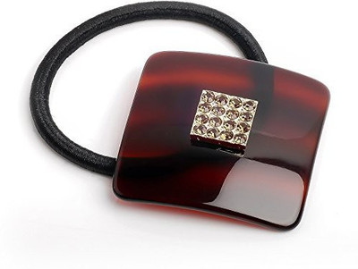 

Helen Accessories Crystal Studded Square Hair-Tie Brown - Queen Collection Hair Accessory Set(Brown)