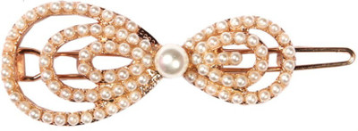 

Crunchy Fashion Contemporary Pearl Bowknot Hair Clip(Gold)