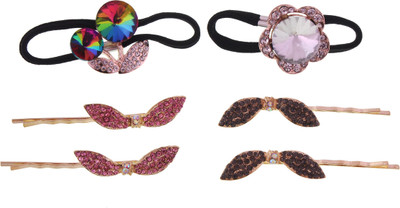 

My DT Lifestyle STONE STUDD PARTYWEAR Hair Pin, Rubber Band(Multicolor)