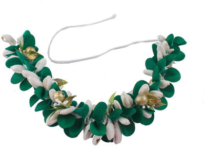 Majik Soft Hair Gajra / Veni For South Indian Bride With Golden Beats Hair Band(Multicolor) Flipkart