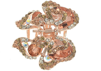 

The Ethnic Wears Crystals Studded Hair Clip(Orange)