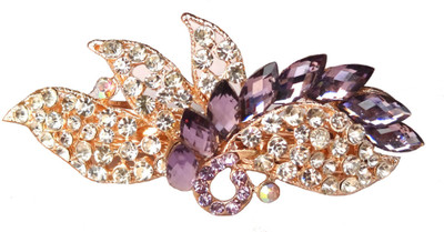 

Shreya Collection Fancy Purple & White Stone Studded Metal Hair Clip Back Pin(Multicolor)