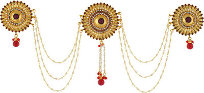 

Vama Fashions Gold Plated Traditional 3 Side Hair Pin(Multicolor)