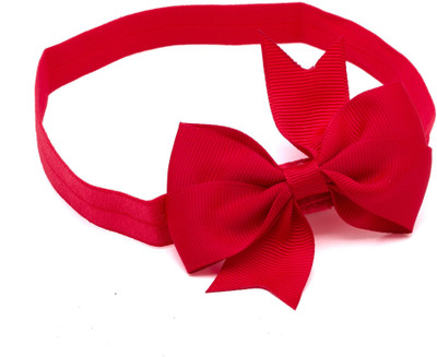 

NeedyBee Red Grosgrain Ribbon Bow on Soft Elastic Toddlers Baby Head Band(Red)