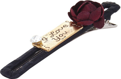 

Fayon Weekend Party Maroon Tiny Rose Black Hair Pin(Maroon)