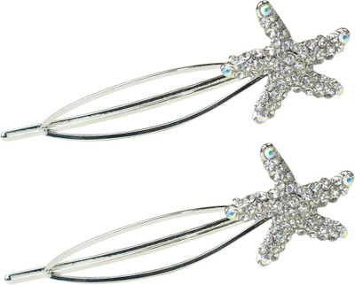 

Glitters Online Blackish Silver Colour American Diamond Hair Pin(Silver)