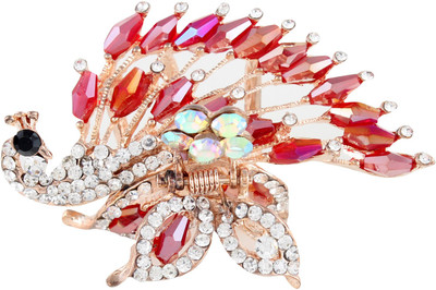 

Pink Rose Mayur Charm Hair Claw(Maroon)