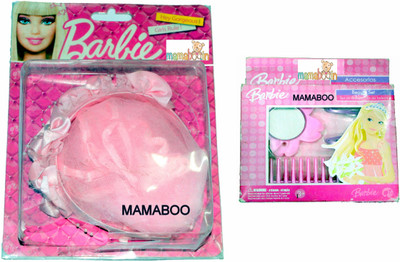 

Mamaboo BARBIE Brush Mirror Surprice Set Hair Claw, Hair Band(Pink)