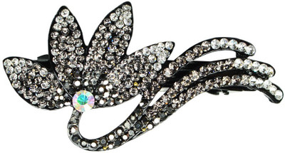 

Glitters Online Blackish Silver Colour American Diamond Hair Clip(Silver)