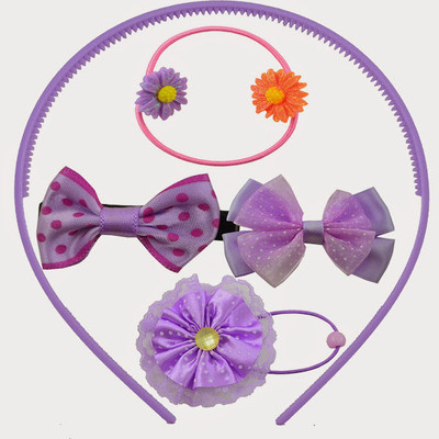 

Angel Glitter Purple Baby Combo Hair Accessory Set(Purple)