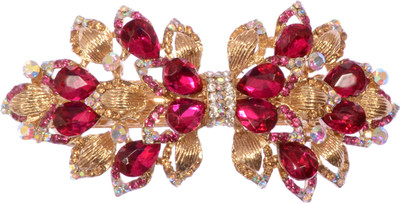 

Mansiyaorange party Wedding casual wear fancy Golden pin accessories Hair Clip(Pink)