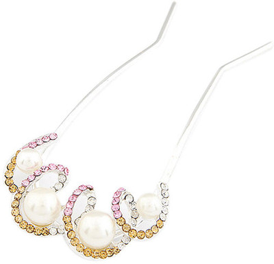 

Young & Forever Lovely Vintage Jewelry Crystal Hair Pin(White, Pink)