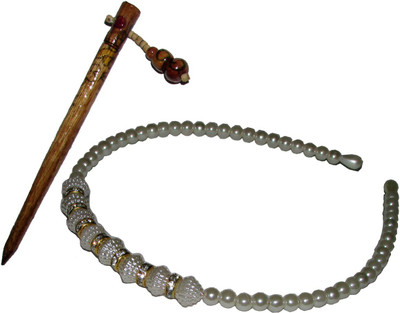 

GD Juda Stick & Pearl Hair Accessory Set(White, Brown)
