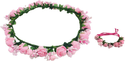 

Loops n knots Cute Pink Floral Tiara Head Band(Pink)