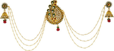 

Vama Fashions Gold Plated Traditional 3 Side Hair Pin(Multicolor)