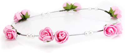 

Trinketbag Flowers In My Hair Pink Tiara Head Band(Pink, Silver)
