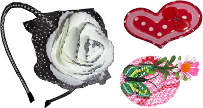 

Juhi Floral Hairband with Cap & Heart Tic-Tac Hair Accessory Set(Multicolor)