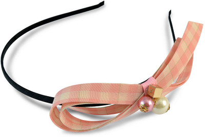 

Sarah Peach Pink Bow & Pearls Hair Band(Black)