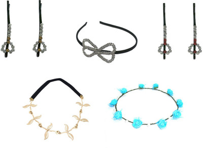 

FashBlush Forever New Casual Party Combo Of Hair Band and Hair Pins (Set Of 7) Hair Accessory Set(Multicolor)