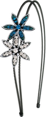 

Super Drool Blue and Silver Crystal Flower Hair Band(Black, Blue, Silver)