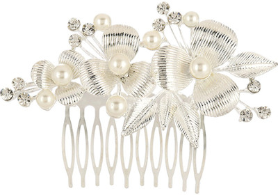 

Prita Floral Stone Hair Clip(Silver)