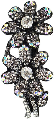 

Glitters Online Blackish White Colour American Diamond Hair Clip(White)