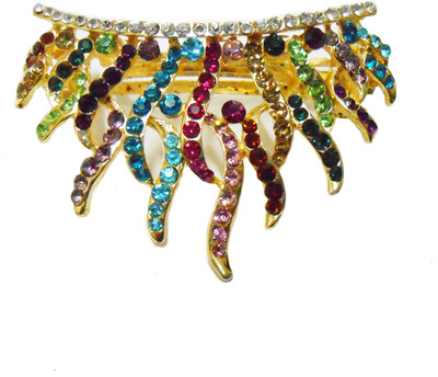 

Shubh 4u Half Sun Multi Colored Stone Hair Clip(Multicolor)