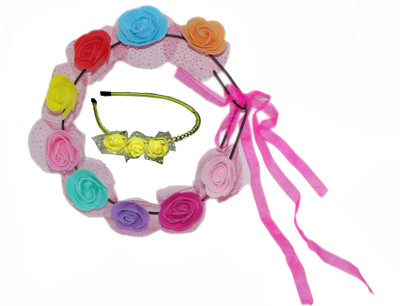 

Juhi Tiara with Floral Hairband Hair Accessory Set(Multicolor)