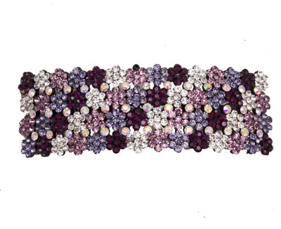 

Glitters Online Rectangle Shape Floral Design Purple Stone Hair Clip(Purple)