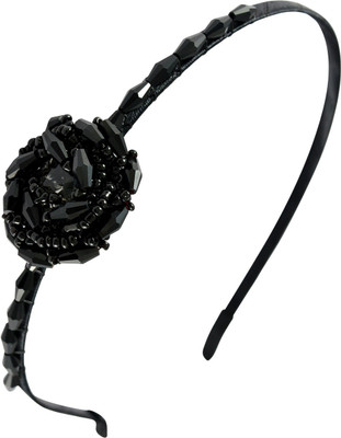 

Sarah Crystal Beaded Floral Hair Band(Black)