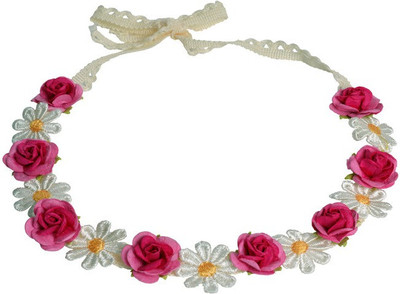 

Sagunya Floral Lace Tiara Head Band(Pink)