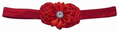

Pinkblueindia Baby Girl Satin Flowers and Diamond Head Band(Red)