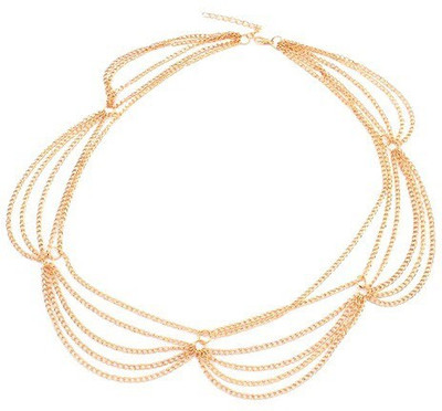 

Crunchy Fashion Contemporary Holiday Inspired Hair Chain(Gold)