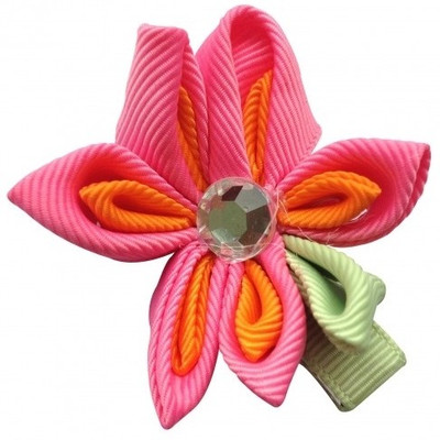 NeedyBee Flower Hair Clip(Pink, Orange, Green) Flipkart