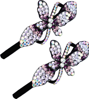 

Glitters Online Purple Colour American Diamond Hair Clip(Purple)