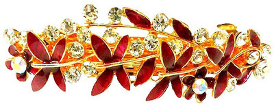 

Utopian Synthetic Crystal and Acrylic Stones Hair Clip(Maroon)